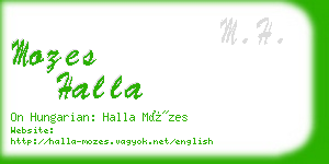 mozes halla business card
